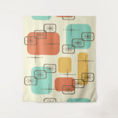 Mid Century Modern Sputnik Multicolored 1 Wandkleed (Voorkant)