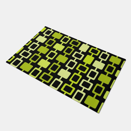 Mid Century Modern Square Columns Black Chartreuse Deurmat (Schuin)