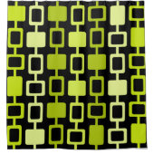 Mid Century Modern Square Columns Black Chartreuse Douchegordijn (Voorkant)