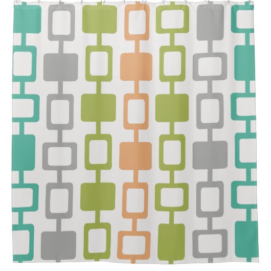 Mid Century Modern Square Kolommen Douchegordijn (Voorkant)