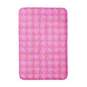 Mid-Century Modern Square Spirals, Fuchsia Pink Badmat (Voorkant Verticaal)