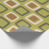 Mid Century Modern Squares Chartreuse Cadeaupapier (Hoek)