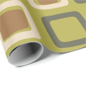 Mid Century Modern Squares Chartreuse Cadeaupapier (Rol Hoek)