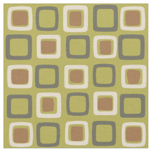 Mid Century Modern Squares Chartreuse Stof