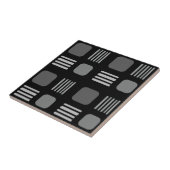 Mid-Century Modern Squares Lines Dark Grey Tegeltje (Zijkant)