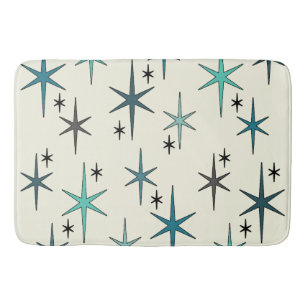 Mid Century Modern Star Sky Turquoise Badmat