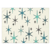 Mid Century Modern Star Sky Turquoise Tafelkleed (Voorkant (Horizontaal))