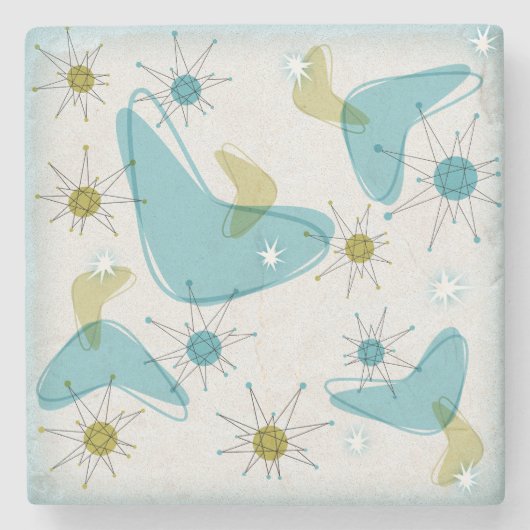 Mid Century Modern Starburst Onderzetters Set (Voorkant)