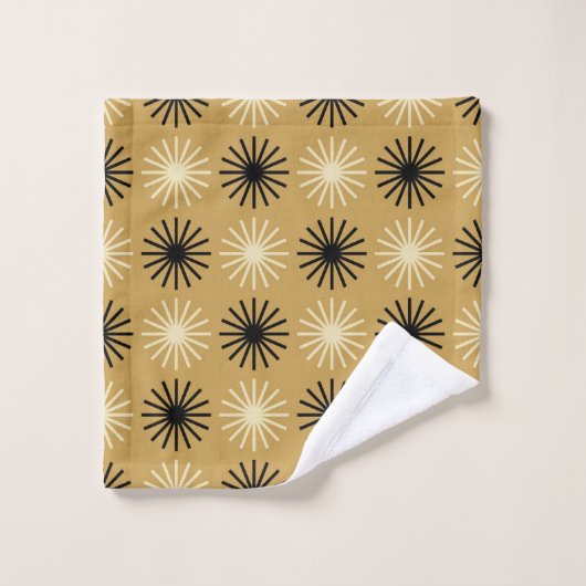 Mid Century Modern Starburst Pattern Bad Handdoek (Wasdoekje)