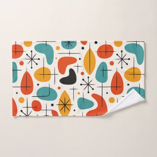 Mid Century Modern Starburst Pattern Bad Handdoek (Handdoek)