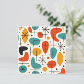 Mid Century Modern Starburst Pattern Kaart (Staand voorkant)