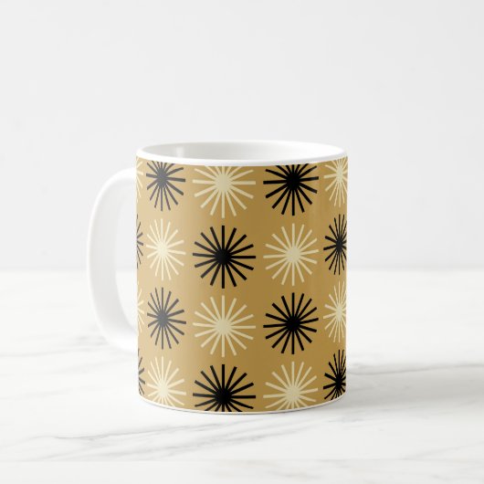 Mid Century Modern Starburst Pattern Koffiemok (Voorkant links)