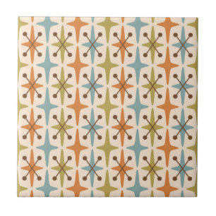 Mid Century Modern Starburst Pattern Kussensloop Tegeltje