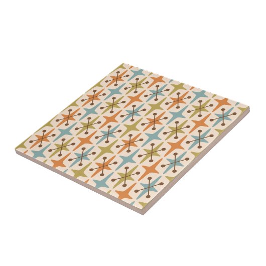 Mid Century Modern Starburst Pattern Kussensloop Tegeltje (Zijkant)