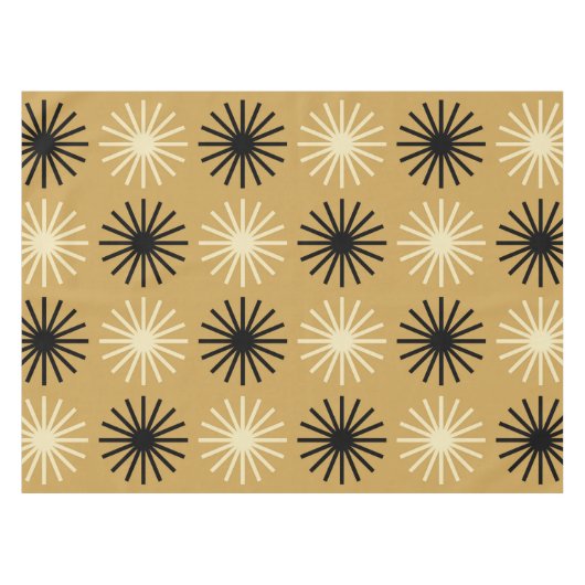 Mid Century Modern Starburst Pattern Tafelkleed (Voorkant (Horizontaal))