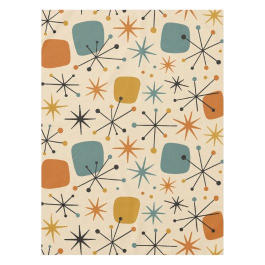 Mid Century Modern Starburst Pattern Tafelkleed (Voorkant)
