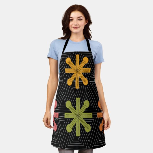 Mid-Century Modern Starburst Quilt Schort (Gedragen)