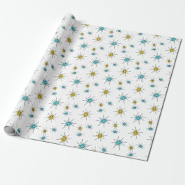 Mid Century Modern stijl, Atomic Starburst Cadeaupapier