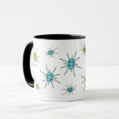 Mid Century Modern stijl, Atomic Starburst Mok (Voorkant links)