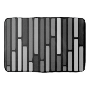 Mid Century Modern Stripes Black Badmat