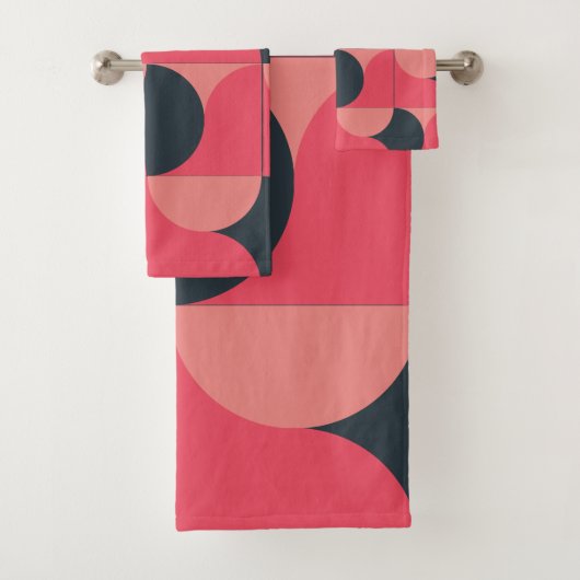 Mid-Century Modern Summer Sunset Bad Handdoek (Insitu)
