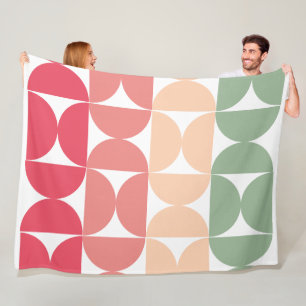 Mid-Century Modern Summer Sunset Fleece Deken