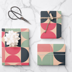 Mid-Century Modern Summer Sunset Inpakpapier Vel