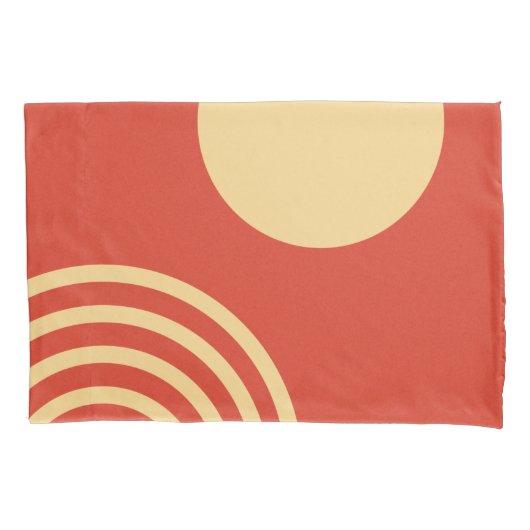 Mid Century Modern Sun and Rainbow Line Kussensloop (Voorkant)