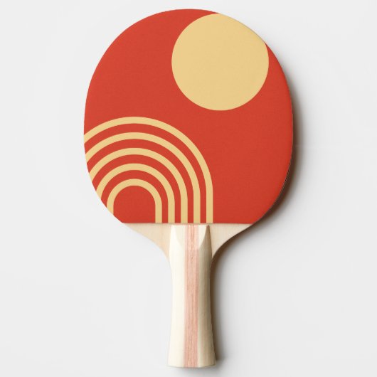 Mid Century Modern Sun and Rainbow Line Tafeltennisbatje
