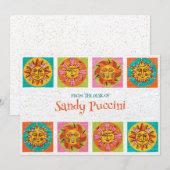 Mid Century Modern Sun Faces Note Kaart (Voorkant / Achterkant)