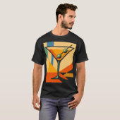 Mid Century Modern Sunrise Bauhaus Martini T-shirt (Voorkant volledig)