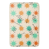 Mid Century Modern Sunshine Oranje Turquoise Badmat (Voorkant Verticaal)