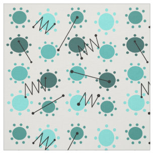 Mid Century Modern Sunshine Turquoise Stof