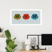 Mid Century Modern Swan Chairs Poster (Thuiskantoor)