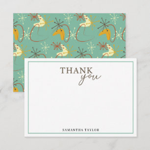 Mid-Century Modern Thank You Card - Retro Atomic Bedankkaart