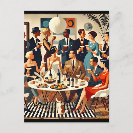 Mid Century Modern The Martini Intellectuals  Briefkaart (Voorkant)