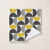 Mid-Century Modern Turmeric Gunmetal Bad Handdoek (Wasdoekje)