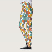 Mid-Century Modern Turquoise Gold Rust Pie Shapes Leggings (Links)