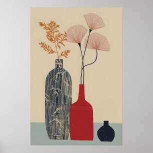 Mid Century Modern Vaas Muur Kunst Print