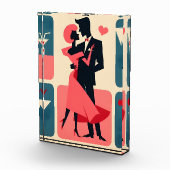 Mid Century Modern Valentijn Dancing Paar Fotoblokken (Rechts)