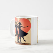 Mid Century Modern Valentijn Dancing Paar Koffiemok (Voorkant links)