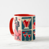 Mid Century Modern Valentijn Dancing Paar Mok (Voorkant links)