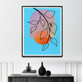 Mid Century Modern Wall Art, Abstract landschap Poster