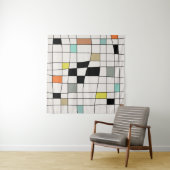 Mid Century Modern Warped Tegels Wandkleed (In situ)