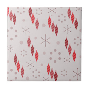 Mid Century Modern Winter Red Tegeltje