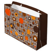 Mid Century Modern Woven Dot Pattern Oranje Groot Cadeauzakje (Achterkant Gekanteld)