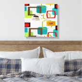 Mid Century Modern Wrapped Canvas Abstract #16 Afdruk (Insitu (Slaapkamer))