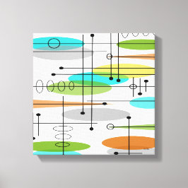 Mid Century Modern Wrapped Canvas Abstract #19 Afdruk