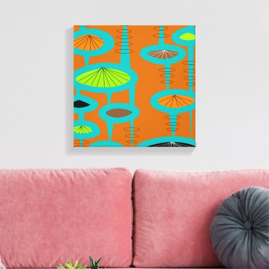 Mid Century Modern Wrapped Canvas Abstract #31 (Insitu (Woonkamer))