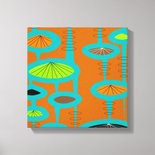 Mid Century Modern Wrapped Canvas Abstract #31 (Voorkant)